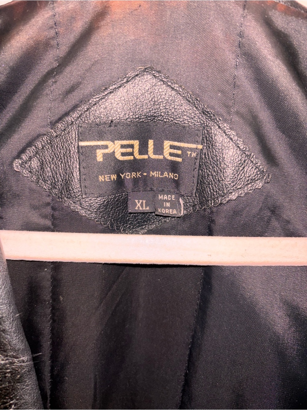 Vintage- Pelle Black Leather Jacket with Real Fur Collar - Picture 7 of 9